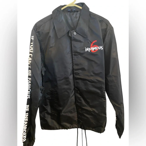 New Poplife  Popaganda Pro am infamous 6 black windbreaker Vintage 80s 90s style - Picture 1 of 8